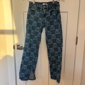 Pacsun Blue Butterfly Print Jeans